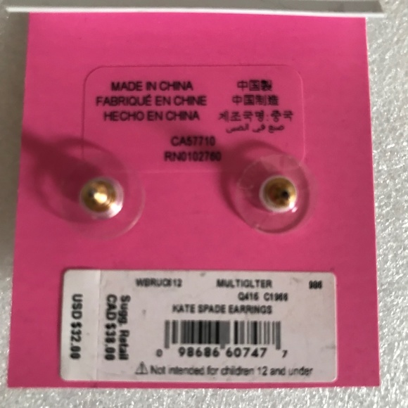 Kate Spade New York Small Square Stud Earrings NWT - Picture 5 of 8